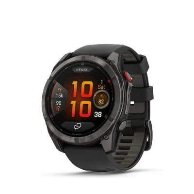 Garmin Fenix 8 Pro - 51mm, AMOLED, Sapphire, Carbon Gray DLC Titanium, Black/Pebble Gray band (010-03199-01)