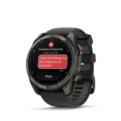 Garmin Fenix 8 Pro - 51mm, AMOLED, Sapphire, Carbon Gray DLC Titanium, Black/Pebble Gray band (010-03199-01)
