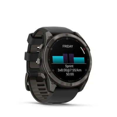 Garmin Fenix 8 Pro - 51mm, AMOLED, Sapphire, Carbon Gray DLC Titanium, Black/Pebble Gray band (010-03199-01)