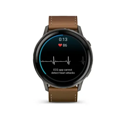 Garmin VENU 4 - 45mm, Black/ Slate + Leather (010-03014-03)