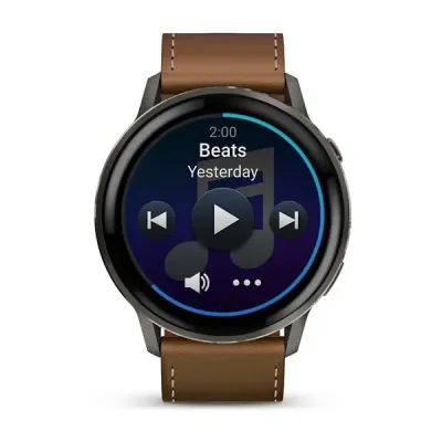 Garmin VENU 4 - 45mm, Black/ Slate + Leather (010-03014-03)
