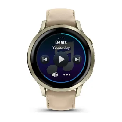 Garmin VENU 4 - 41mm, Beige/ Lunar Gold + Leather (010-03013-03)