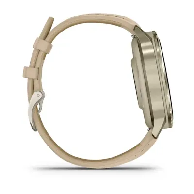 Garmin VENU 4 - 41mm, Beige/ Lunar Gold + Leather (010-03013-03)