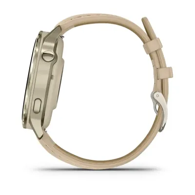 Garmin VENU 4 - 41mm, Beige/ Lunar Gold + Leather (010-03013-03)