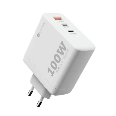 Sturdo sieťová nabíjačka GaN 100W (PD 100W + PD 30W + QC 30W), biela