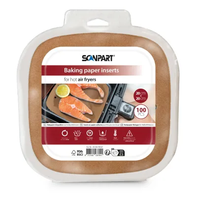 ScanPart perforovaný papier do teplovzdušnej fritézy 20 × 20 cm, 100 ks
