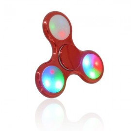 Fidget Spinner s LED svetlami plastový červený