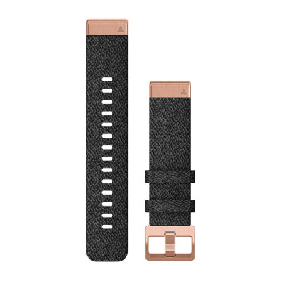 Garmin Nylonový remienok QuickFit 20 - Heathered Black / Rose Gold