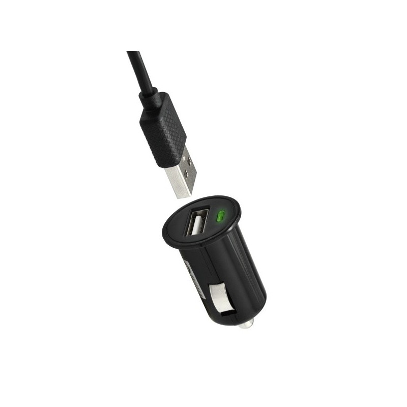 Autonabíjačka na mobil USB 1A čierna, kábel micro USB 1,5 m