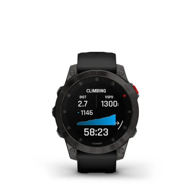 Garmin epix (Gen 2), Sapphire, Black, Carbone Gray DLC Titanium, Silicone Band
