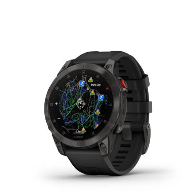 Garmin epix (Gen 2), Sapphire, Black, Carbone Gray DLC Titanium, Silicone Band