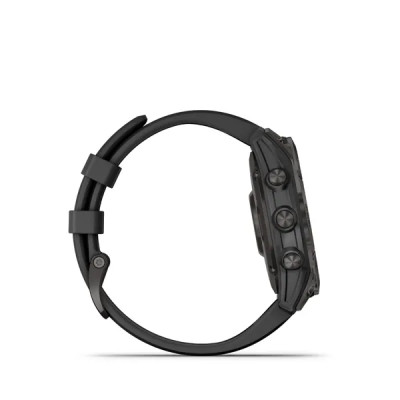Garmin epix (Gen 2), Sapphire, Black, Carbone Gray DLC Titanium, Silicone Band