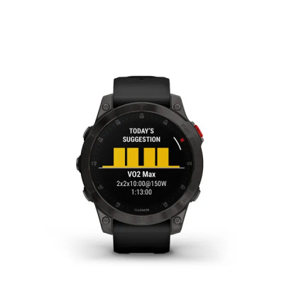 Garmin epix (Gen 2), Sapphire, Black, Carbone Gray DLC Titanium, Silicone Band