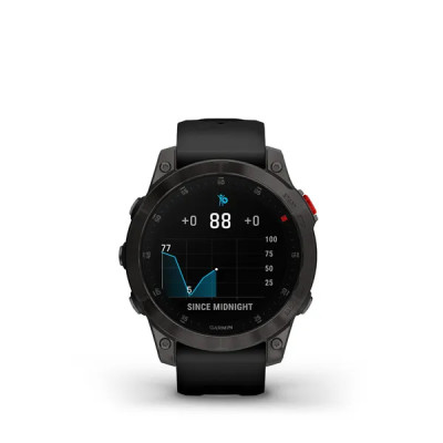 Garmin epix (Gen 2), Sapphire, Black, Carbone Gray DLC Titanium, Silicone Band
