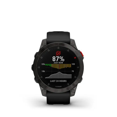Garmin epix (Gen 2), Sapphire, Black, Carbone Gray DLC Titanium, Silicone Band