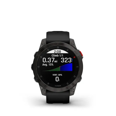 Garmin epix (Gen 2), Sapphire, Black, Carbone Gray DLC Titanium, Silicone Band