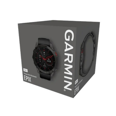 Garmin epix (Gen 2), Sapphire, Black, Carbone Gray DLC Titanium, Silicone Band