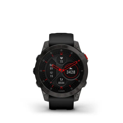 Garmin epix (Gen 2), Sapphire, Black, Carbone Gray DLC Titanium, Silicone Band