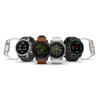 Garmin epix (Gen 2), Sapphire, Black, Carbone Gray DLC Titanium, Silicone Band
