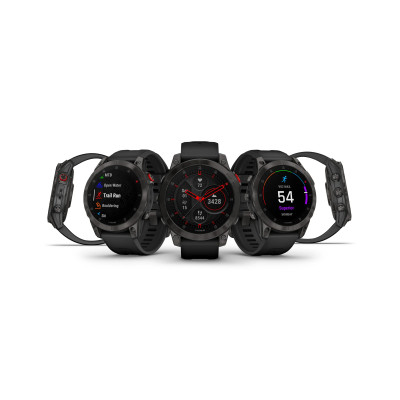 Garmin epix (Gen 2), Sapphire, Black, Carbone Gray DLC Titanium, Silicone Band
