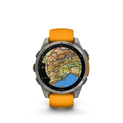 Garmin fenix 8 - 47mm, AMOLED, Sapphire, Titanium, Spark Orange/Graphite band