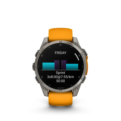 Garmin fenix 8 - 47mm, AMOLED, Sapphire, Titanium, Spark Orange/Graphite band