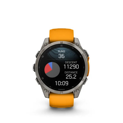 Garmin fenix 8 - 47mm, AMOLED, Sapphire, Titanium, Spark Orange/Graphite band