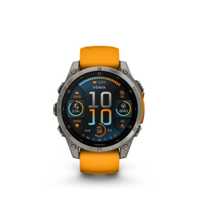 Garmin fenix 8 - 47mm, AMOLED, Sapphire, Titanium, Spark Orange/Graphite band