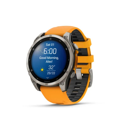 Garmin fenix 8 - 47mm, AMOLED, Sapphire, Titanium, Spark Orange/Graphite band