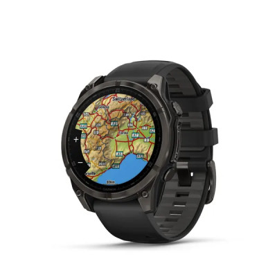 Garmin fenix 8 - 47mm, AMOLED, Sapphire, Carbon Gray DLC Titanium, Black/Pebble Gray band