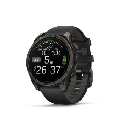 Garmin fenix 8 - 47mm, AMOLED, Sapphire, Carbon Gray DLC Titanium, Black/Pebble Gray band