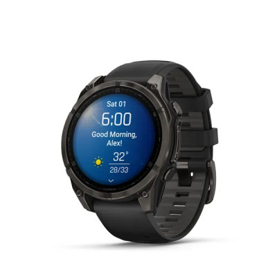 Garmin fenix 8 - 47mm, AMOLED, Sapphire, Carbon Gray DLC Titanium, Black/Pebble Gray band
