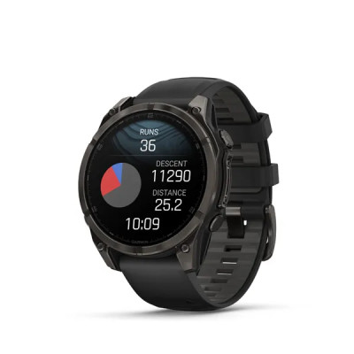 Garmin fenix 8 - 47mm, AMOLED, Sapphire, Carbon Gray DLC Titanium, Black/Pebble Gray band