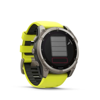 Garmin fenix 8 - 51mm, Sapphire Solar, Titanium, Amp Yellow/Graphite band