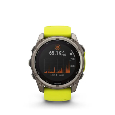 Garmin fenix 8 - 51mm, Sapphire Solar, Titanium, Amp Yellow/Graphite band