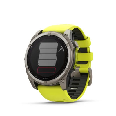 Garmin fenix 8 - 51mm, Sapphire Solar, Titanium, Amp Yellow/Graphite band