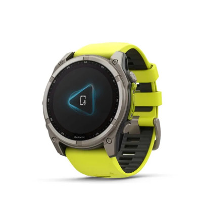 Garmin fenix 8 - 51mm, Sapphire Solar, Titanium, Amp Yellow/Graphite band