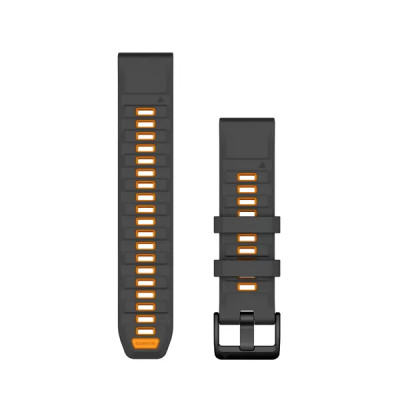 Garmin Silikonový remienok QuickFit 22 - Graphite/Spark Orange