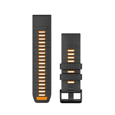 Garmin Silikónový remienok QuickFit 26 - Graphite/Spark Orange