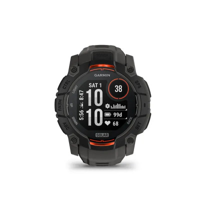 Garmin Instinct 3 - 50mm, Solar, Black, Charcoal silicone band 