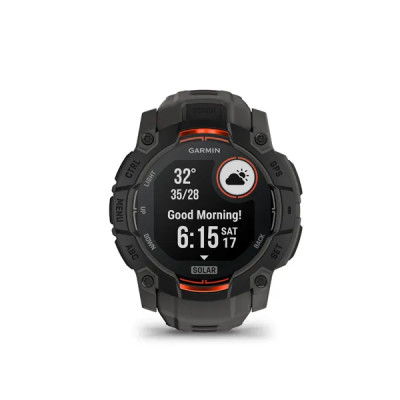 Garmin Instinct 3 - 50mm, Solar, Black, Charcoal silicone band 
