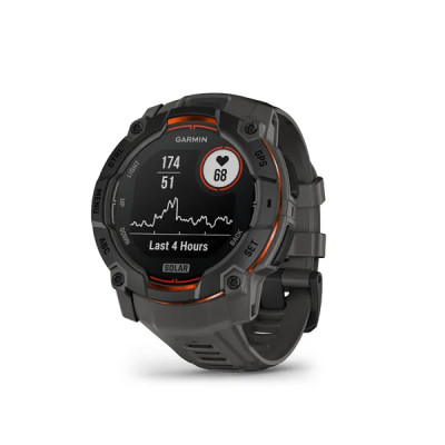 Garmin Instinct 3 - 50mm, Solar, Black, Charcoal silicone band 