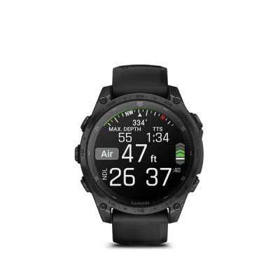 Garmin tactix 8 - 47mm, AMOLED, Sapphire, Black DLC Titanium, Black/Pebble Gray band  (Applied Ballistics Ultralight™)