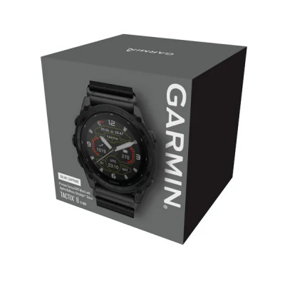 Garmin tactix 8 - 51mm, Sapphire Solar, Black DLC Titanium, tactical black nylon band (Applied Ballistics Elite®)