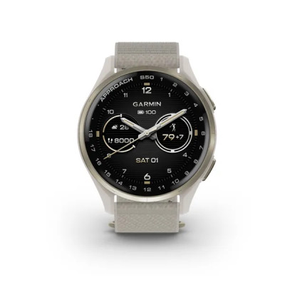 Garmin Approach S50 - 43 mm, Cream Gold/Ivory, Nylon
