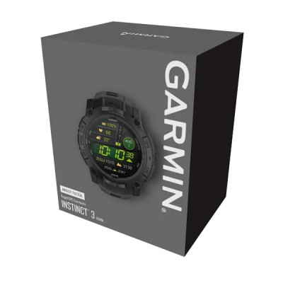 Garmin Instinct 3 - 50mm, AMOLED, Tactical Edition Black,  Black silicone band