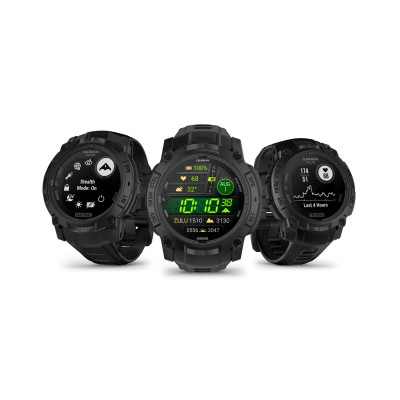 Garmin Instinct 3 - 50mm, AMOLED, Tactical Edition Black,  Black silicone band