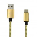 Kábel micro USB 2A 1m zlatý