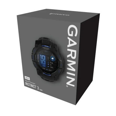 Garmin Instinct 3 - 50mm, AMOLED, Black, Black / Bolt Blue band