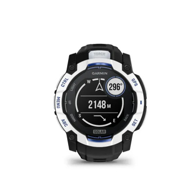 Garmin Instinct 3 - 50mm, Solar, Whitestone, Black silicone band
